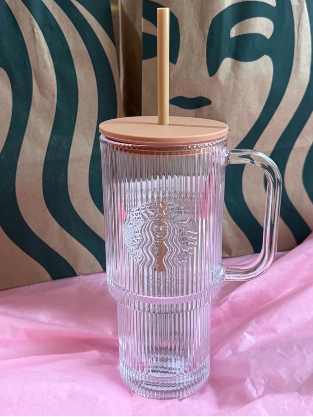 New Starbucks Ribbed Glass
Tumbler with Handle Fall 2026